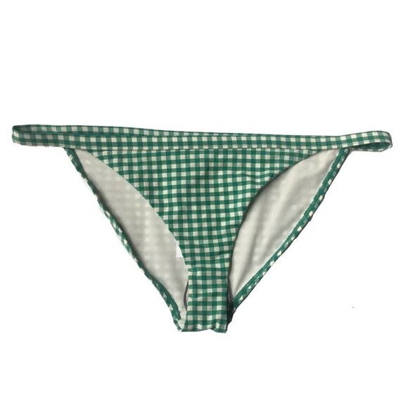 Topshop Gingham Bikini Bottoms Green White Size 8 NWT Checkered Swim Bottoms - Picture 1 of 9